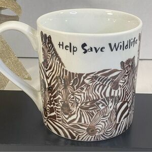 WWF World Wildlife Fund “Our world” Zebras Mug 14oz New